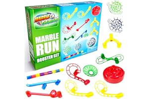 Marble Genius Marble Run Booster Set - 20 Pieces Total (Marbles Not Included), Construction Building Blocks Toys for Ages 3 and Above, with Instruction App Access, Add-On Set, Primary