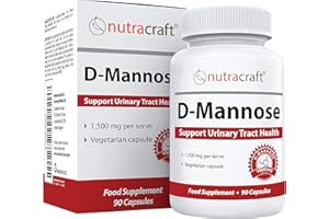 NUTRACRAFT #1 D-Mannose Supplement | 1500mg per Serve to Support Bladder & Urinary Tract Health | No Preservatives or Fillers | Money Back Guarantee | 90 Vegetable Capsules