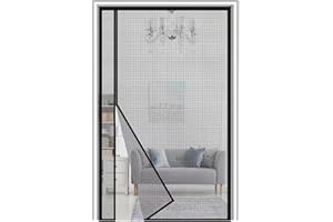 ORUMRUD Fibra de vidrio Mosquitera Puerta Magnetica 115x220cm Apertura Lateral，Gran resistencia reforzada Cortina Antimoscas de Malla Antimosquitos con Iman,Reversible, Cierre automático