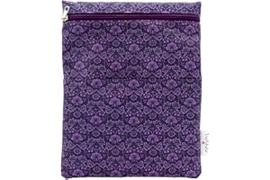 ANVAL Custodia per libro, impermeabile, con cerniera, tasca esterna - Protezione per libri, adattabile a qualsiasi spessore, custodia a libro in carta - Fodera a libro in tessuto stampato (167)