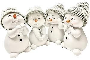 khevga Weihnachtsdeko Deko-Figuren Schneemann im 4er Maße ca. 6x6x11 cm