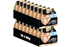 Filety Sheba – najdelikatniejsza mokra karma dla kota w miseczce, ze zrównoważoną białą rybką, 16 x 60 g, (opakowanie 16 szt.)