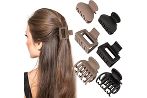 BOOMTOP 6pcs Haarklammern Mittelgroß Haarspangen Kleine Matte Haarspange Rutschfeste Haar Greifer Clips mit doppelreihigen Zähnen für Frauen Mädchen Dickes Dünnes Haar Haarstyling Zubehör 3-4cm