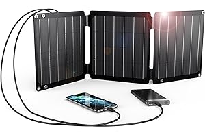 21 W przenośna ładowarka słoneczna, ładowarka BigBlue Solar Panel z USB-A/USB-C (5 V/4,2 A), wodoodporny IP68 składany panel słoneczny na kemping, kompatybilny ze smartfonami, power bankiem i tabletem