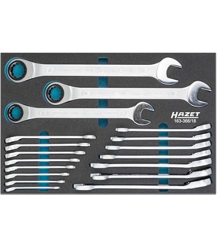 HAZET Jeu De Clés Mixtes 163-428/15 ∙ Profil à 12 Pans Extérieurs ∙ 6