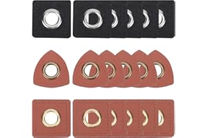 GORGECRAFT 3 Style 90PCS Kunstleder-Ösen-Patches PU-Leder-Abzeichen Metallösen Ösen Patch Square Triangle Hybrid-Ösen Zum Nähen von Kleidertaschen-Zubehör