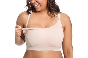 Gratlin Mujer Soporte Deporte Lactancia Sujetador Tetas Grandes Algodón Racerback Embarazo BHS