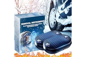 COLEESON 2Pcs Electromagnetic Car Deicer, Anti Freeze Electromagnetic Car Snow Removal Device, Deicer Car Windscreen Spray, Car Antifreeze Device, Universal Solar Rechargeable for Car Windshield (F)