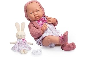 JC Toys | La Newborn Collection Royal | 38 cm Real Baby Doll z różowym dressingiem | Korpus winylowy | Berenguer Boutique | Wyprodukowano w Hiszpanii dla dzieci 2+ (18067)