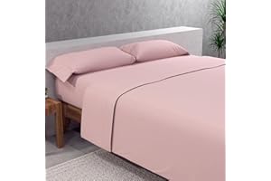 SOMNI HOME SomniHome Juego Sabanas 150 x 190/200 cm Sábanas Lisas Calidad Extra. Encimera Bajera y 2 Fundas Almohada. Juegos de Sabana Microfibra Todo el Año. Cama 150 Color Rosa