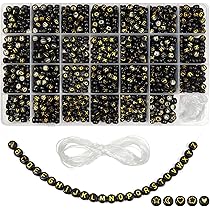 Perline Lettere TOAOB 800 Pezzi - Cubi Acrilici 6mm Per Braccialetti Fai Da Te | Con Filo Elastico - Foto 8