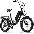 CEAYA Electric Bike 20 inch E bikes For Adults 3.0" Fat Tyre Electric City Bike with 48V15Ah Detachable Battery,Colorful LCD Meter,7 Speed Shifter,Dual Disc Brake,Rear Rack