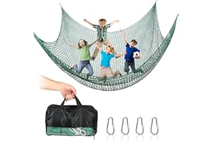JACKFRU Rete da arrampicata per parco giochi, doppio strato, rete di sicurezza per bambini, altalena da giardino, 1 x 3 m/2 x 3 m/3 x 3 m (verde, 100 x 300 cm)