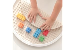 Inspire My Play – Stein Grundplatte aus Silikon für Bausteine – Kompatibel mit Allen großen Bausteinmarken – Doppelseitig für große Bausteine – Perfektes Zubehör für Sensory PlayTray