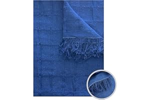 GFD – Colcha Multiusos para Sofas Lisa, Cubre Sofa, Plaid Sofa, Plaid Cama, Jarapas para Sofas, Foulard Sofa, Manta Cubre Sofa, Colcha Sofa (180 x 260, Azul)