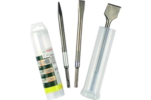 Bosch 3 pz. Set di Scalpelli SDS Plus, per Calcestruzzo e Muratura, 0/20/40mm, Accessori per Martello Perforatore