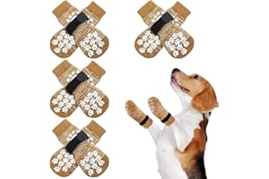 Dolahovy 8PCS Scarpe per Cani,Scarpe Cane antiscivolo Scarpe Protezioni per cani Protezione per Zampe di Cane Regolabili Protezione Zampe Cani Protezione Le Zampe per Cani esterno Protezione per Zampe