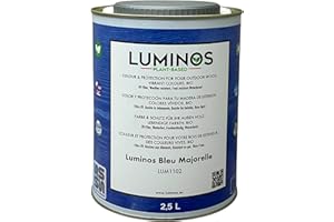 SOLRAC Luminos LUM1102 - BLEU MAJORELLE - Lasure Biobased pour bois extérieur à l'eau - Bleu Majorelle 2,5L