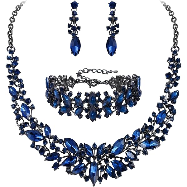 Collier Et Boucles D'oreilles Floral Cristal Clearine - Argent 925, Pierres Autrichiennes - Pour Mariage, Soirée - 2