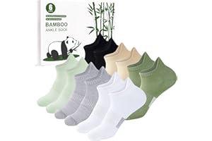 inaWarm Lot de 6 paires de chaussettes de sport respirantes en bambou pour femme, chaussettes de running basses avec coffret cadeau
