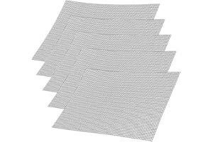 THIREI Rejilla para Barbacoa Antiadherente BBQ Esterilla Cortable, BBQ Grill Mat 42 x 36 cm, Malla de Teflón, Reutilizable Alfombrilla para Parrilla de Gas, Carbón, Parrilla Eléctrica, Horno, 5 Piezas