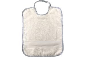 PANINI TESSUTI Bavoir nouveau-né Aïda avec élastique – 100% coton 34 x 28 cm, bleu