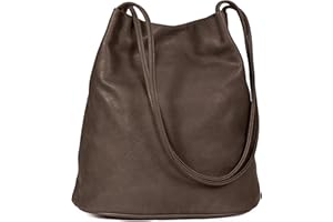 Mabel London Women's Fashion Designer Medium Size Plain Soft Vegan Leather Hobo Bucket Tote Shoulder Bag - Delilah