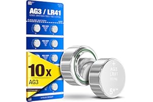 5 PLUS 5Plus 10-Pack LR41 AG3 392 192 SR41SW L736 LR736 1.5V Alkaline Button Cell Batteries – Long-Lasting Power for Watches, Calculators, Toys & Small Electronics