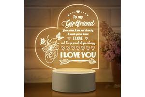 PANDASCH Gifts for Girlfriend, Girlfriend Birthday Gifts for Her, Night Lights with Romantic Sayings, Girlfriend Gifts for Anniversary Valentines Christmas, Girlfriend Birthday Present Acrylic Bedside Lamp