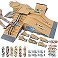 Gr8ware Skateboard Ramp, 6 in 1 Finger Skateboard Ramp Set, Mini Skatepark for Fingerboard, Figure Boarding Skate Park, Fingerboard Skatepark Halfpipe Obstacle Deck Toys for Kids Holiday Party Favors