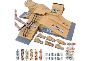 Gr8ware Mini Skateboard Ramp Set con Dedos - Diapasón Park, Juguetes Finger, DIY Assemble, Kit para Adolescentes (6IN1)