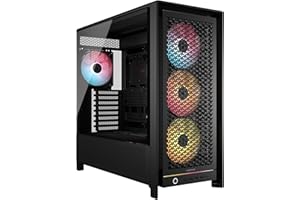 CORSAIR Frame 5000D RS ARGB Caja Modular Mid-Tower de Gran Flujo de Aire para PC – 4X Ventiladores RS Preinstalados, Sistema de Montaje de Ventiladores InfiniRail – Negro