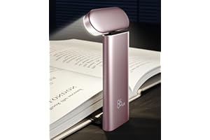 86lux Leselampe Buch Klemme,USB Wiederaufladbare Klemmleuchte für Lesen ins Bett mit 7 LED,Lesezeichenlicht mit gebogenem Rand,3 Farbtemperatur Modi & 3 Helligkeit Dimmbar Leselicht für,Rose Gold