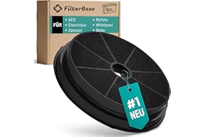 FilterBase® Aktivkohlefilter für Refsta K25 | Whirlpool 484000008647 | Beko 9188457009 | AEG Electrolux Zanussi Zanker 9029793784 E3CFWH 50268165003 50290910004 4210018900002 | Tecnowind TW 150 Typ H