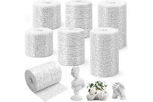 Gipsbindor set med 6 stycken gipsbindor för pyssel, gipsförband babymage, gipsavtryck 5 cm/7,5 cm/10 cm x 270 cm gipsrullar, gipsbindemedel, rulle avtrycksförband för pyssel barn, snabbtorkande