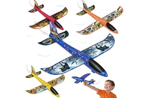 Joozmui Avion Polystyrene Planeur Jouet, Jeux Exterieur Enfant 3-10 Ans Jouet Garcon 3-12 Ans Cadeau Garcon Jeu Enfant 3-11 Ans