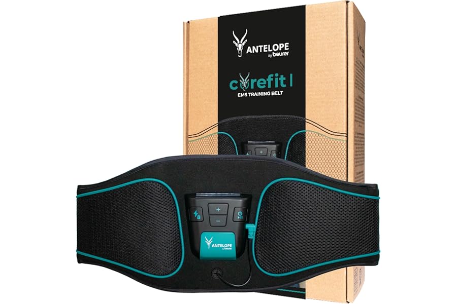 Beurer Corefit I Antelope Abdominal Belt EMS Unisex Adult, for Abdominal Circumferences from 70 to 140 cm, Targeted Electrostimulation of Central and Side Abdominals