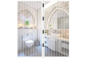 JustGo Zanzariera Magnetica Finestra Adattabile e Regolabile, Chiusura Automatica a Calamite, Istruzioni di Montaggio Chiare, Calamite Potenti, Bianco, 150 x 160 cm