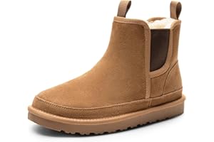 Bruno Marc Men's Winter Snow Boots FuzzyGo Rugged Suede Leather Cold Weather Warm Chelsea Outdoor Boots