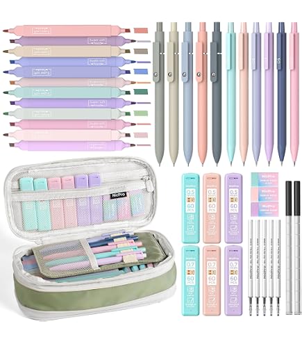 39 Forniture Scolastiche Con Simpatiche Scatole,12 Evidenziatori - 9