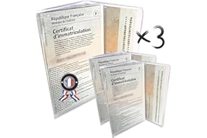 Ugozen Étui Carte Grise Transparent Auto/Moto