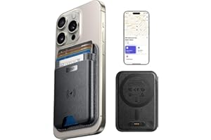 ESR Porte-Cartes pour MagSafe avec Fonction Localiser, Supportes 5 Cartes,Blocage RFID,Magnétisme Wallet pour iPhone,Suivi de Porte-Cartes pour iPhone 17/16/15/14/13/12 Séries,Pas pour 13/12 Mini,Noir