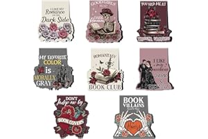 COZDAZZ Dark Romance Magnetic Bookmarks: 8 Pcs Gothic Skull Book Marks, Dark Romance Merch, Romantasy Page Markers, Bookish Gifts Reading Women Book Lovers