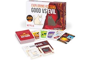 Exploding Kittens - Good vs. Evil - 2-5 Players - Ages 7+ - Inspired by Netflix Show - High Stakes Family Card Game - Ideal for Party, Family Night - Animated Netflix Show