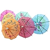 TRIXES 24 x Parasoles de Papel Colorido - para Fiestas, Decoración para Bebidas y Cócteles - Colores Surtidos - Sombrillas pa