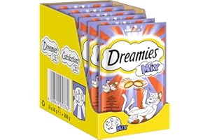 Dreamies Mix Katzensnacks mit Huhn & Ente – Außen knusprig & innen cremig – 6 x 60g