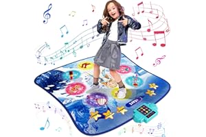 RenFox Tappetino da Ballo Regalo per Bambini, Tappetino Musicale con 9 Motivi di Luce LED Adatto a Bambini di età Compresa tra 3/4/5/6/7/8/9+ Come Simpatico Regalo di Natale e Compleanno