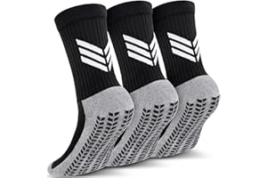 Faneam 3 Pary Skarpetki Piłka Nożna Dziecko,Antypoślizgowe Skarpetki Sportowe dla Chłopców Dziewczyn 6-12 Lat,Oddychające Skarpetki Piłkarskie,Sportowe Skarpetki do Koszykówki,Tenis,Bieganie