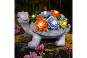 Garden Ornaments Outdoor Solar Turtle: Eletorot Birthday Gifts for Women Mum Nan Grandma, Garden Statue Decor with LED Lights - Unique Gardening Presents for Decorations