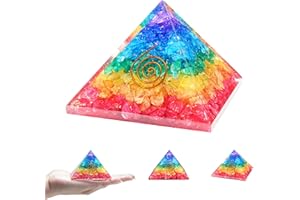 Crocon Seven Colors Piramide di orgone di Pietra di Cristallo Sette Colori bilanciamento dei Chakra Pietre curative piramidali per piramidi Reiki Regalo di Meditazione